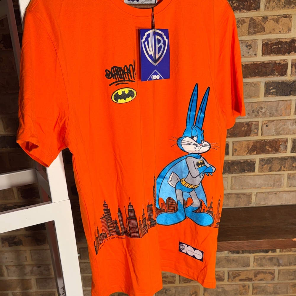 Warner Bros Orange Tee with Blue Bugs Bunny Design